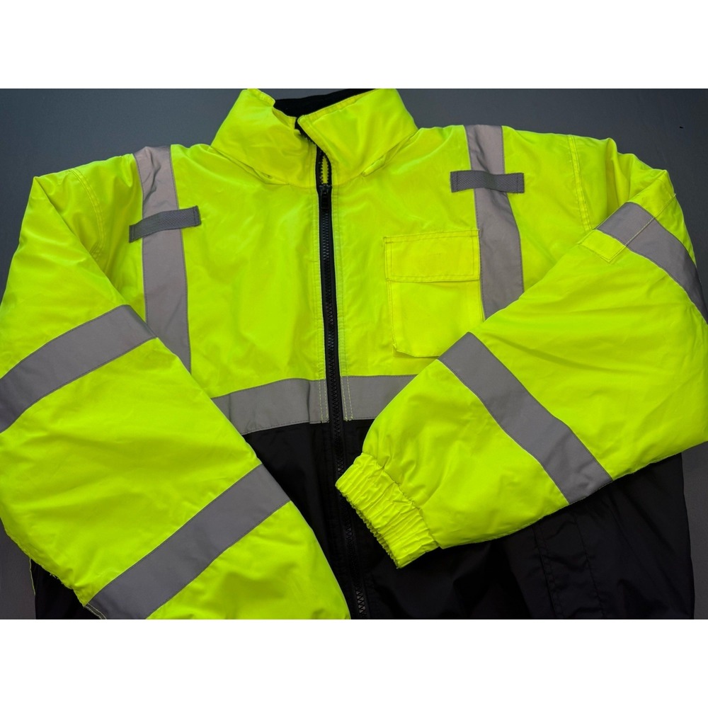 Body Guard Safety Gear Neon Lime Yellow Jacket Coat Size‎ XXL Class 3 Insulated
